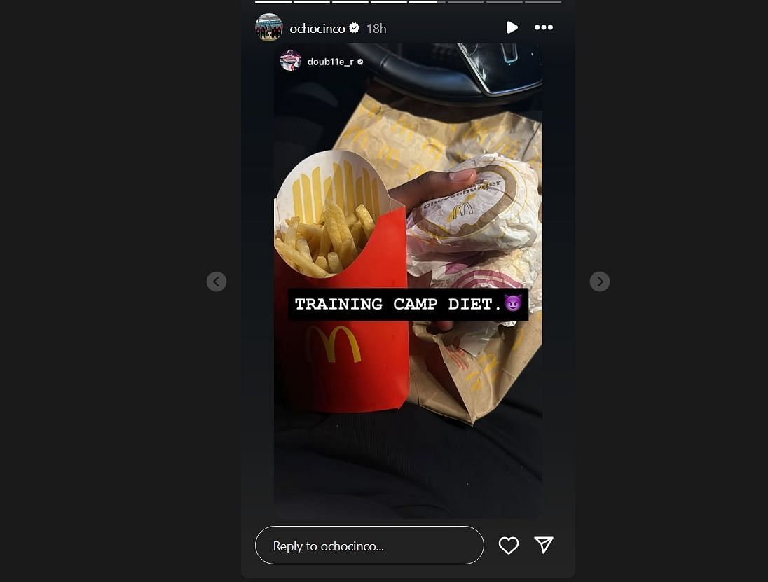 Ochocinco&#039;s story. [Image credits: Instagram]
