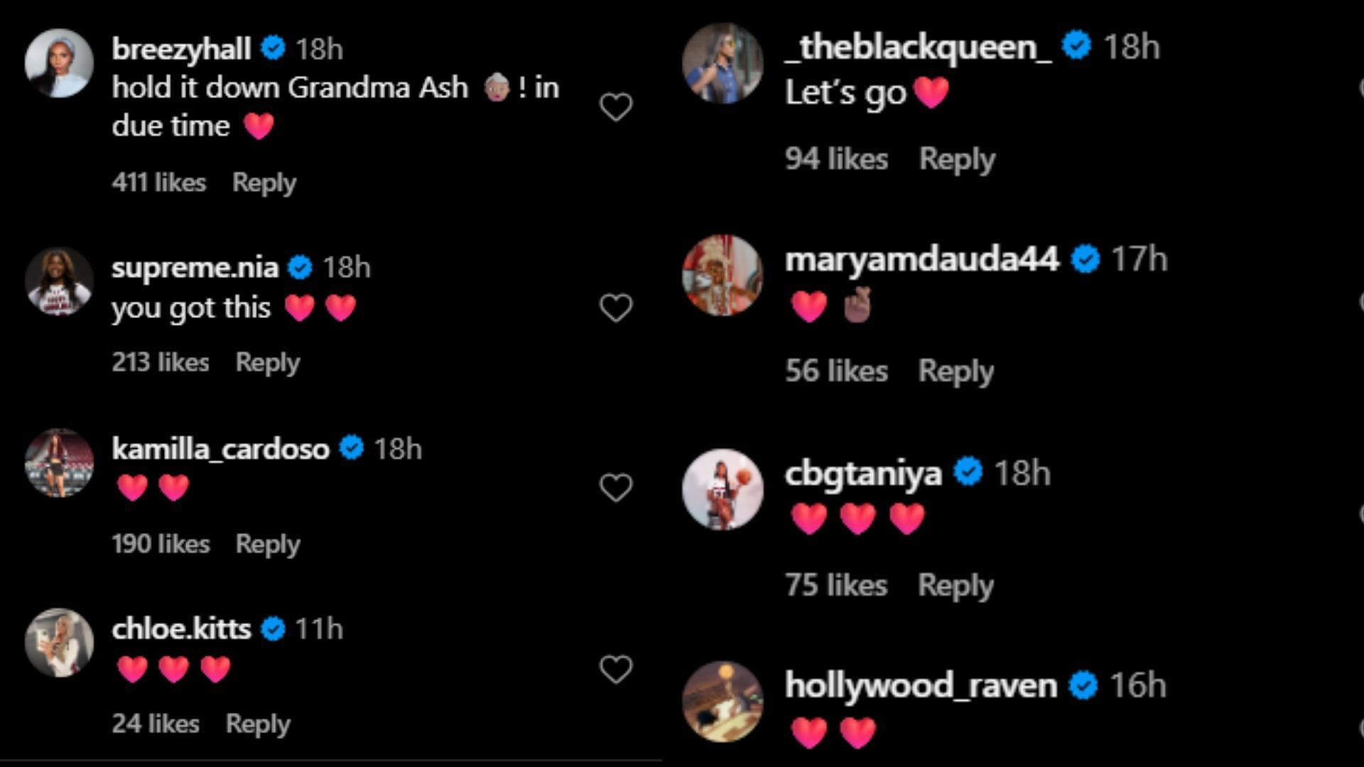Raven Johnson, Ta&rsquo;Niya Latson show love for Ashlyn Watkins as South Carolina star pens heartfelt message ahead of her return from injury (Image via Instagram @aashlyn__)