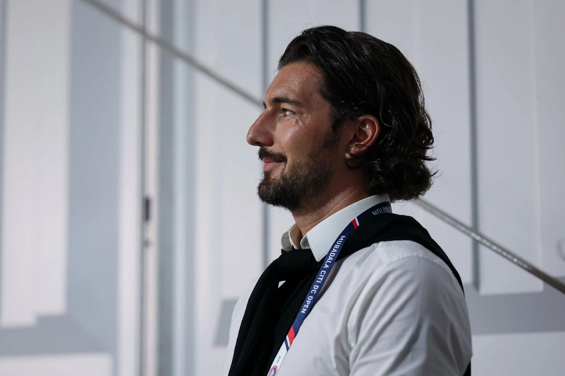 Venus Williams&#039; fiance Andrea Preti at the 2025 Mubadala Citi DC Open in Washington (Source: Getty)