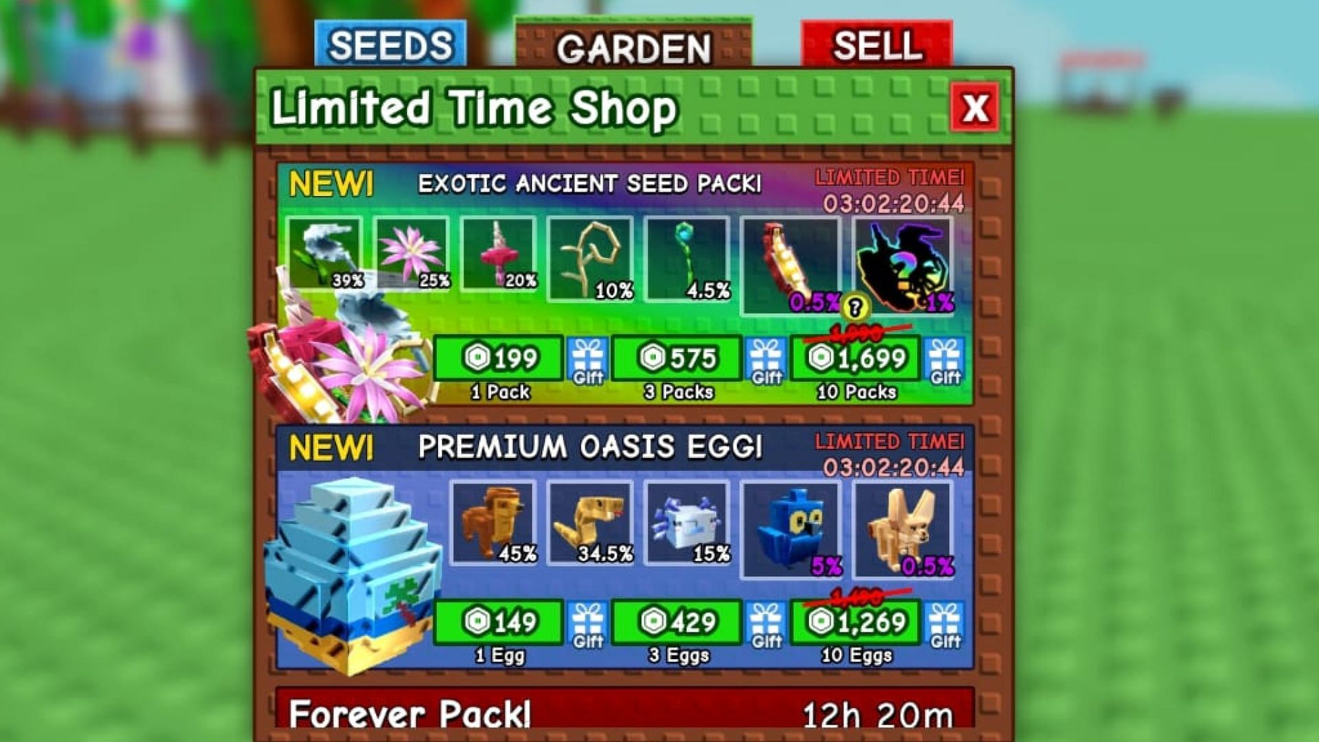 The Exotic Ancient Seed Pack (Image via Roblox)