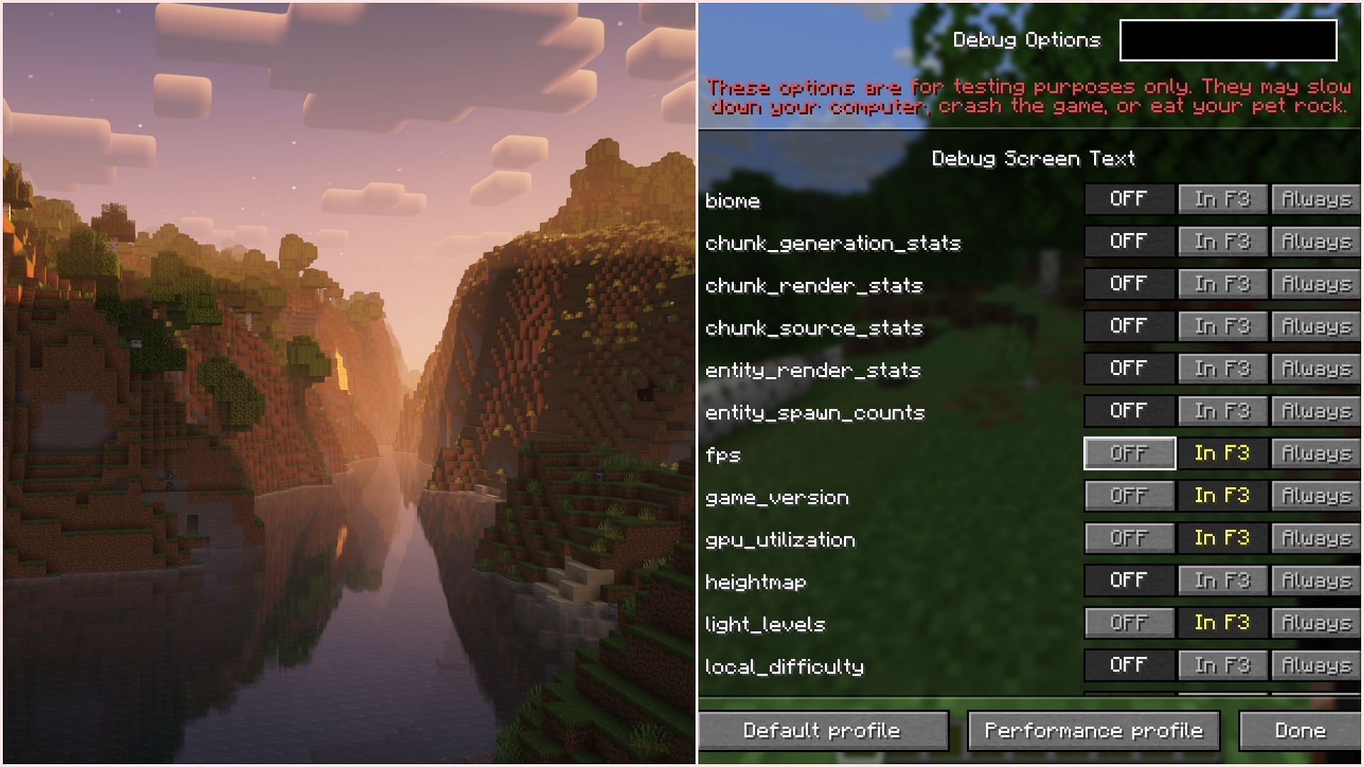 There is a simple way to check out new debug screen features (Image via Sportskeeda Gaming || Mojang Studios)