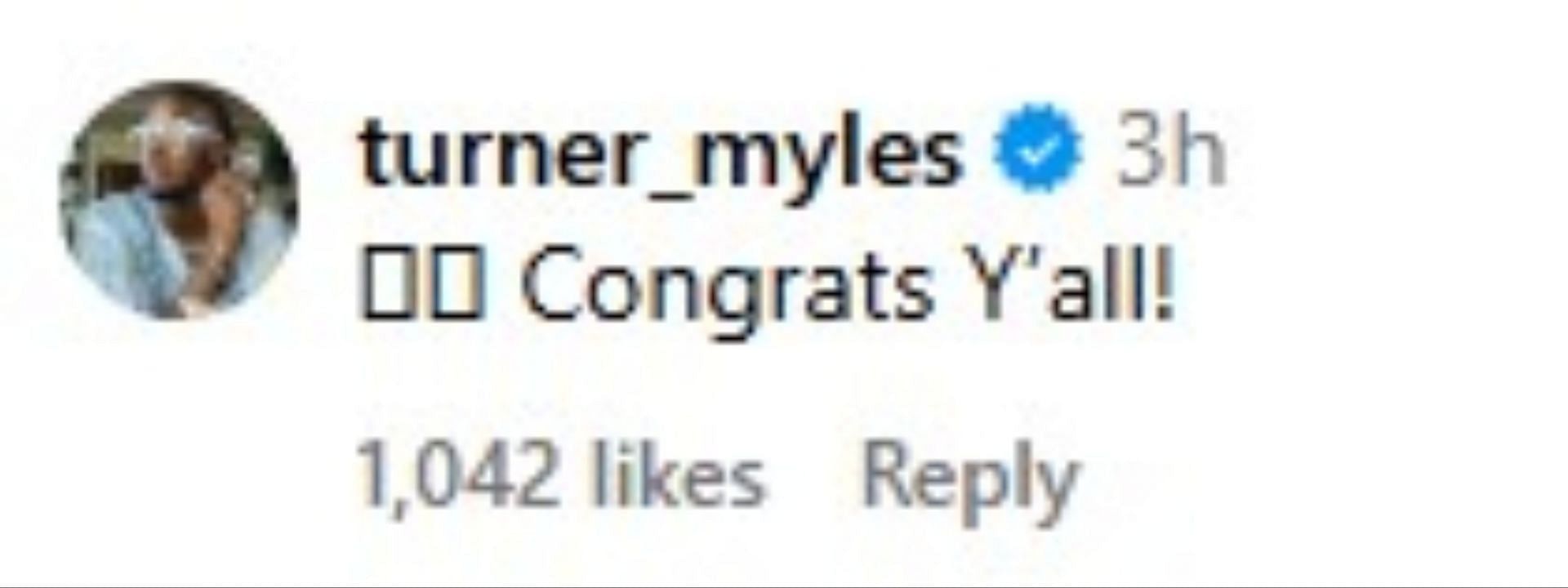 Former Pacers center Myles Turner sent his best wishes to the couple.