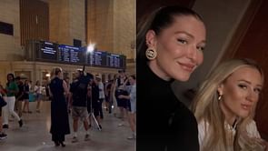 Connor McDavid's wife Lauren takes in the iconic views of New York City skyline before shooting a promo at Grand Central Station