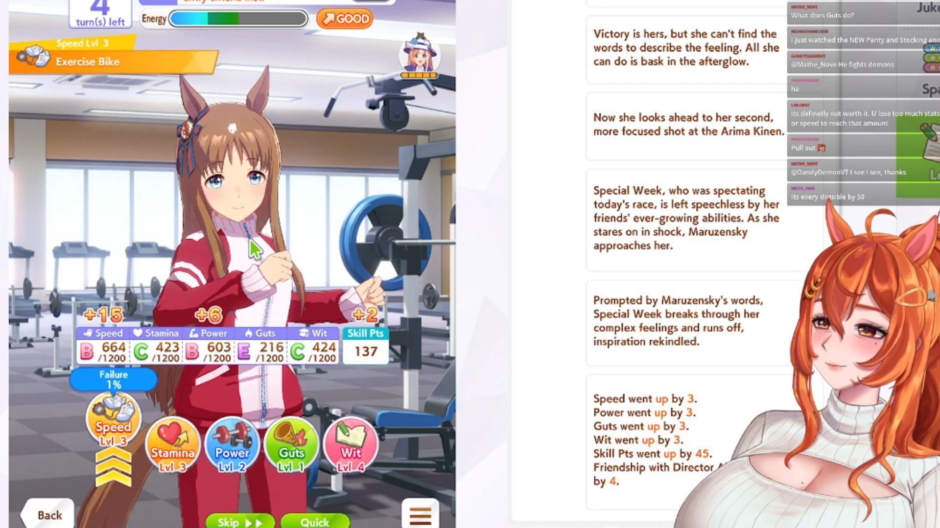 Lucah enjoying some digital horse-racing activity (Image via Lucah/Twitch)