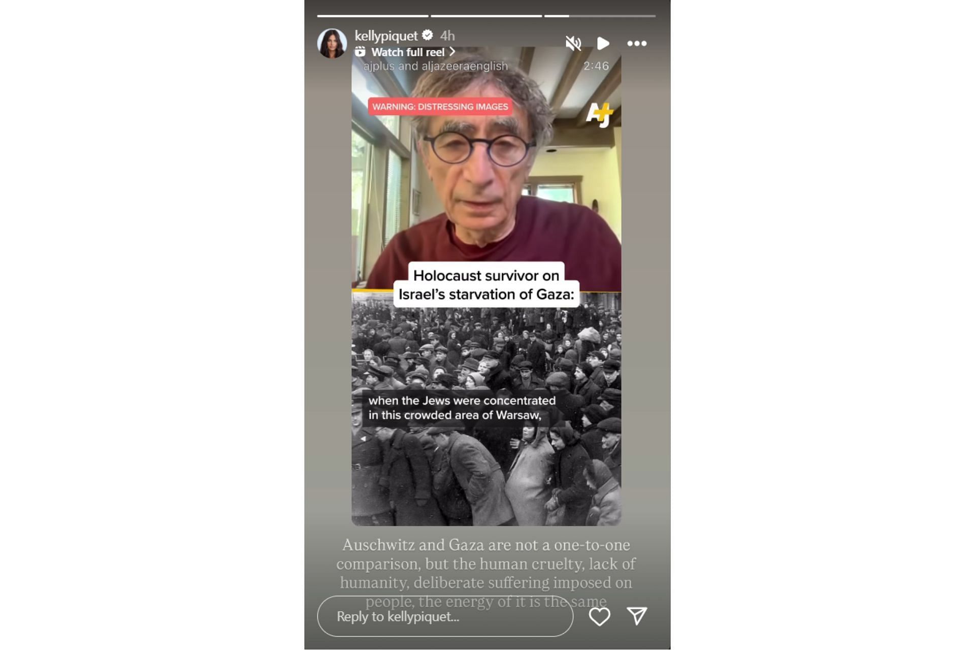 Snapshot of Kelly Piquet&#039;s story...Credits-Instagram