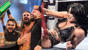Member of Seth Rollins' faction sends a message to Rhea Ripley during WWE Evolution 2025