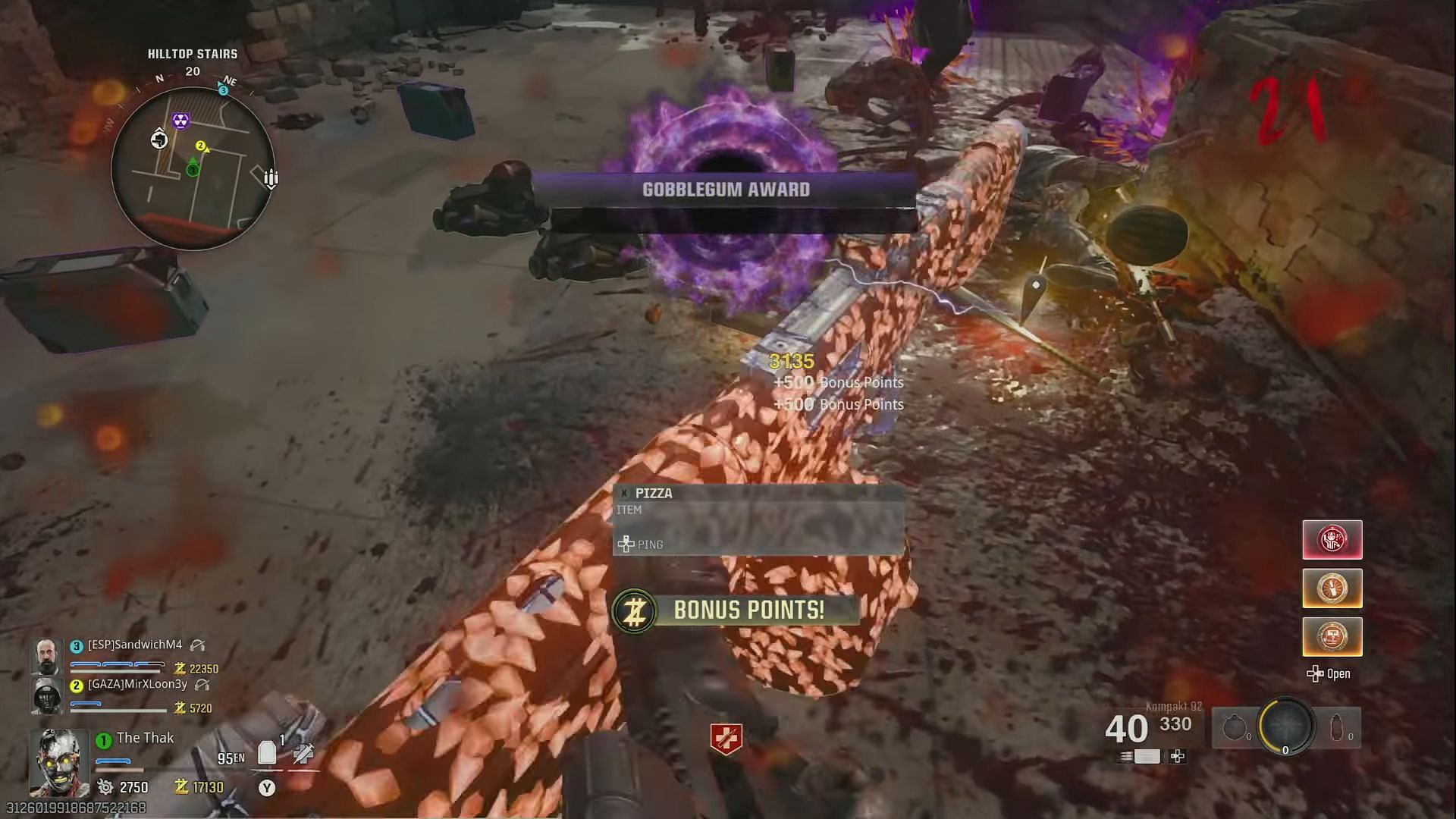 Zombie snacks in Abomination Challenge (Image via Activision/YouTube@ TheNewbs)