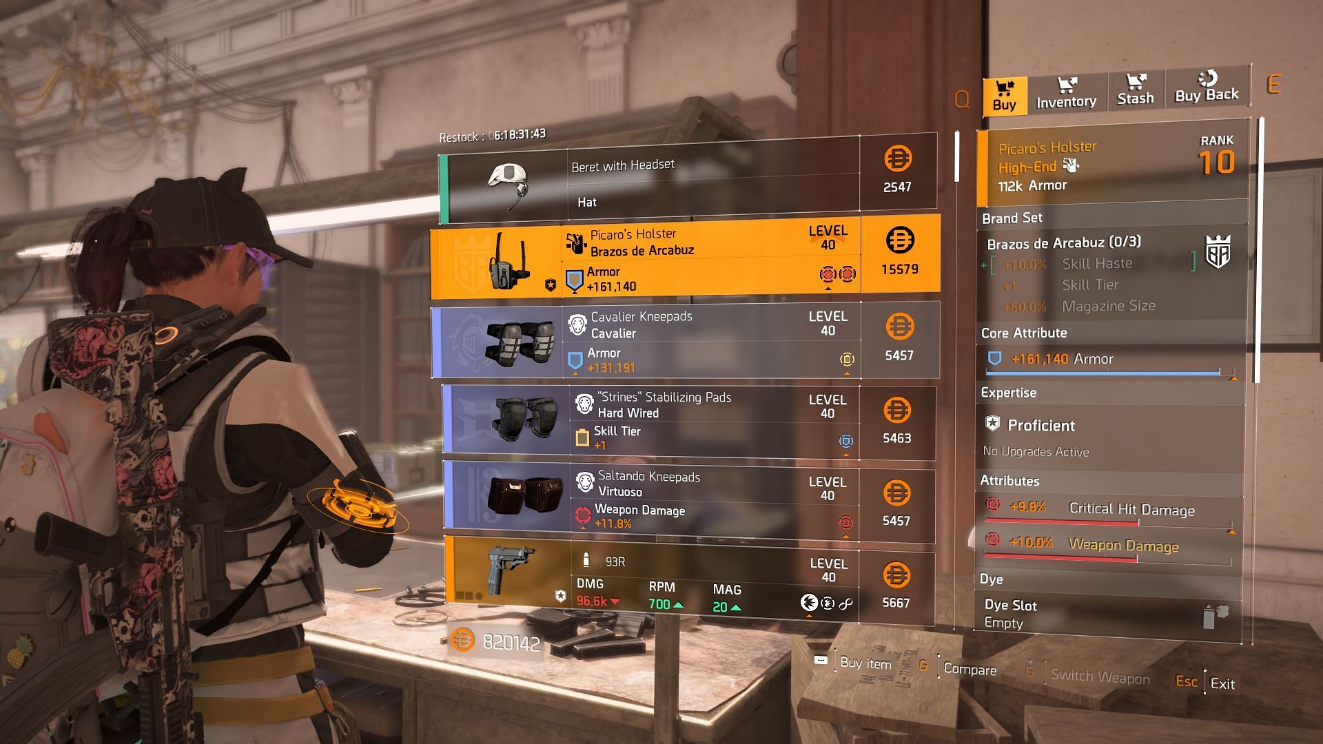 The Division 2 vendor found at Clan Quarters (Image via Sportskeeda Gaming || Ubisoft)