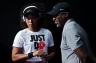 Osaka and her father at the 2019 WTA Finals (Image Source: Getty)