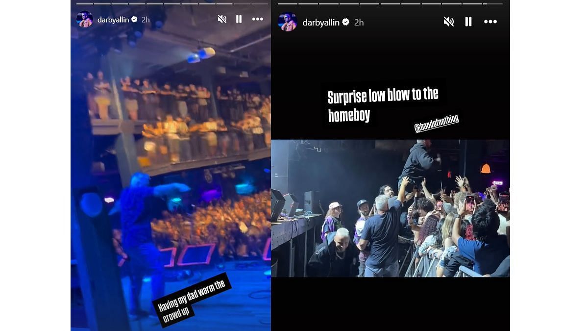 Darby Allin and his father at a concert event (Image via Darby Allin&#039;s Instagram stories)