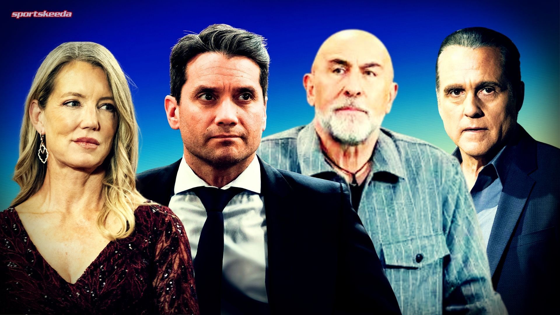 From left, Nina, Dante, Sidwell and Sonny on General Hospital (Custom edit by Sportskeeda, Original images via ABC Network)