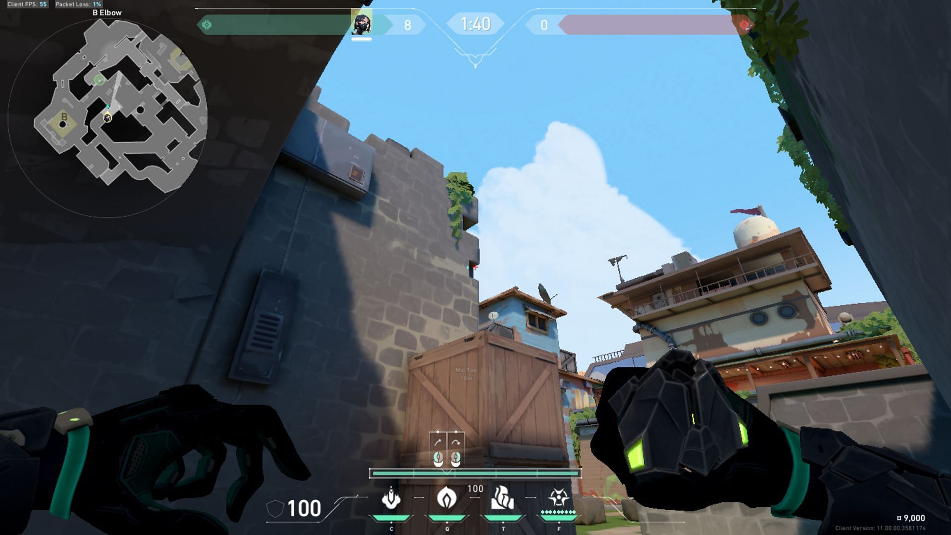 Aim towards the little gap in the wall (Image via Riot Games)