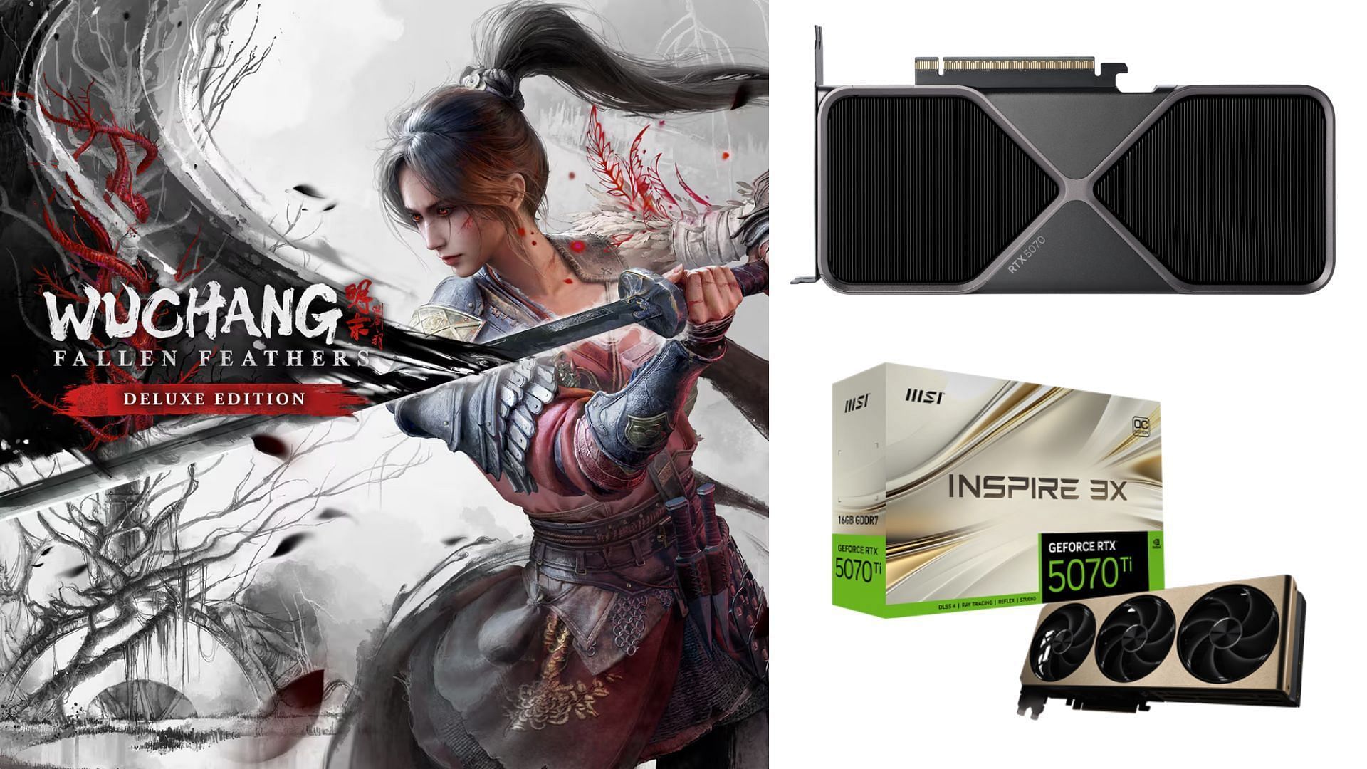 Best Wuchang: Fallen Feathers settings for the RTX 5070 and RTX 5070 Ti (Image via 505 Games, Nvidia, MSI)
