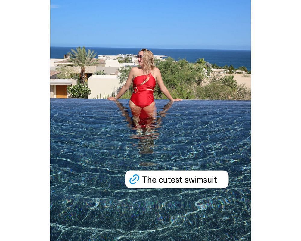 Patrick Mahomes&#039; wife Brittany poses in red swimsuit during her vacation in Mexico 7 months post-partum [IG/@brittanylynne]
