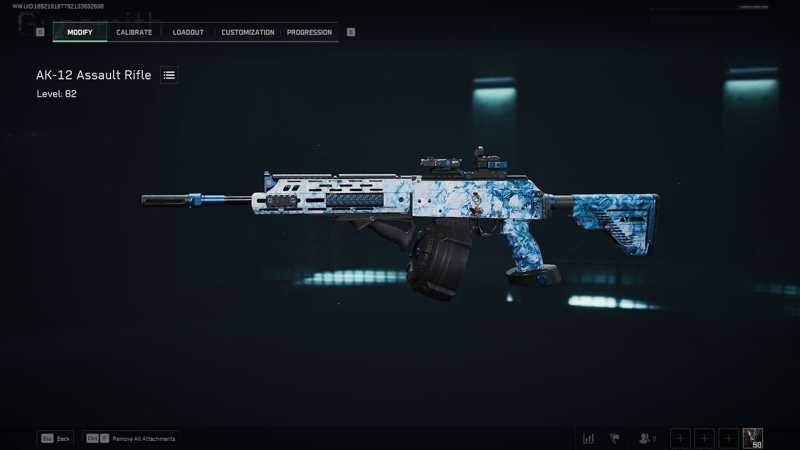 This AK-12 build excels at both short and long ranges (Image via Sportskeeda Gaming / TiMi Studio Group)