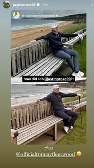 Screenshot of Justin Rose's Instagram stories - Source - @justinprose99 on Instagram