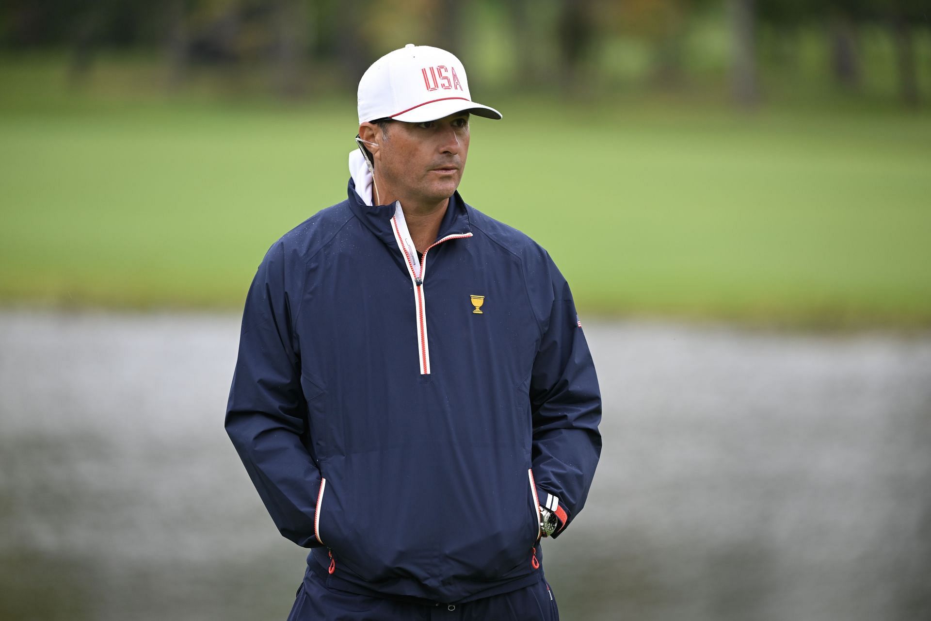 Kevin Kisner as captain&#039;s assistant at the 2024 Presidents Cup - Source: Getty