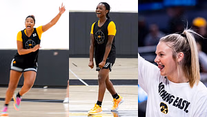 Jada Gyamfi, Callie Levin, and more hype up new teammate Chazadi Wright as Iowa transfer sweats it out in intense workout