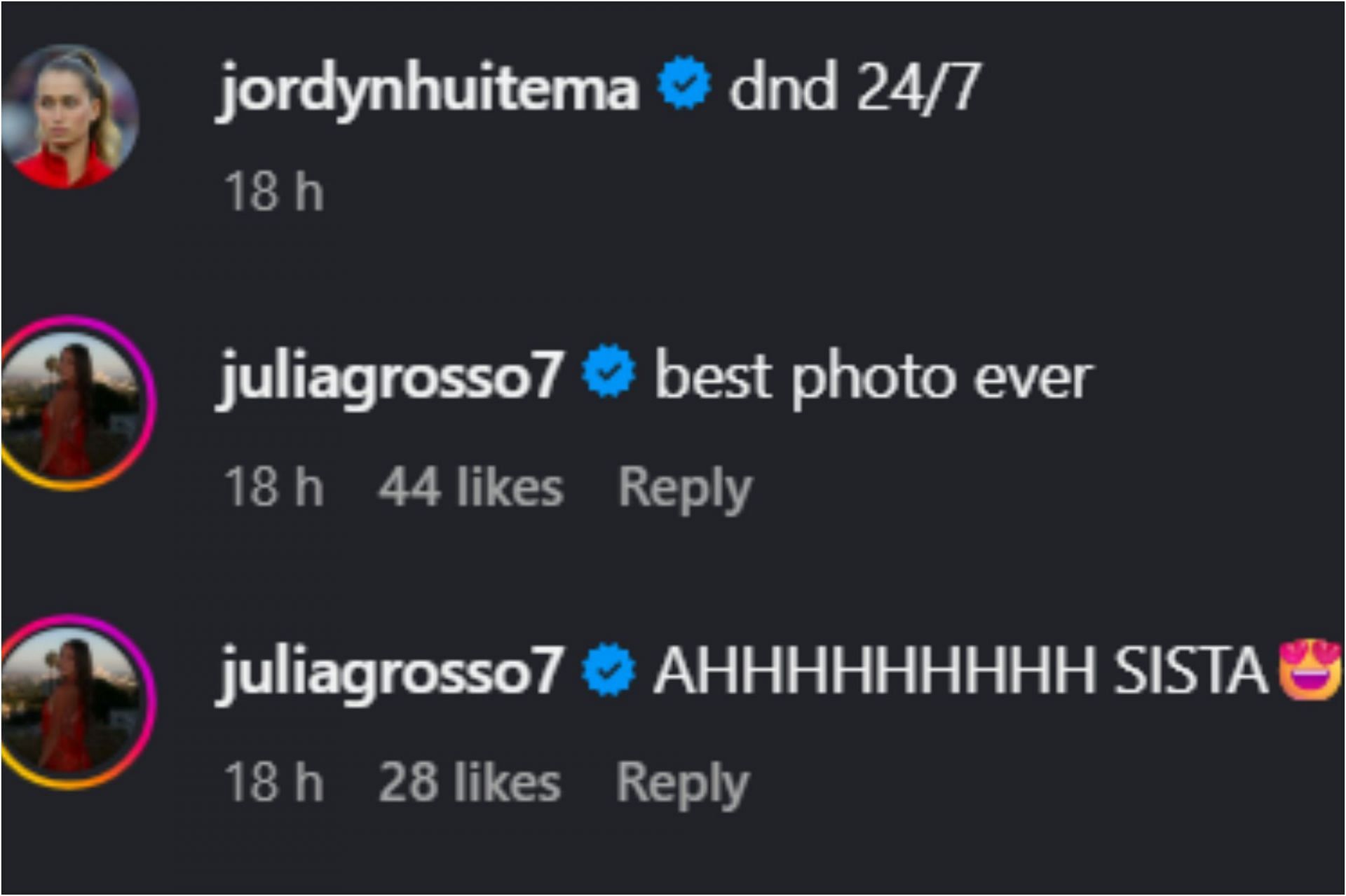 Screenshot of comments [Source: Instagram/jordynhuitema]