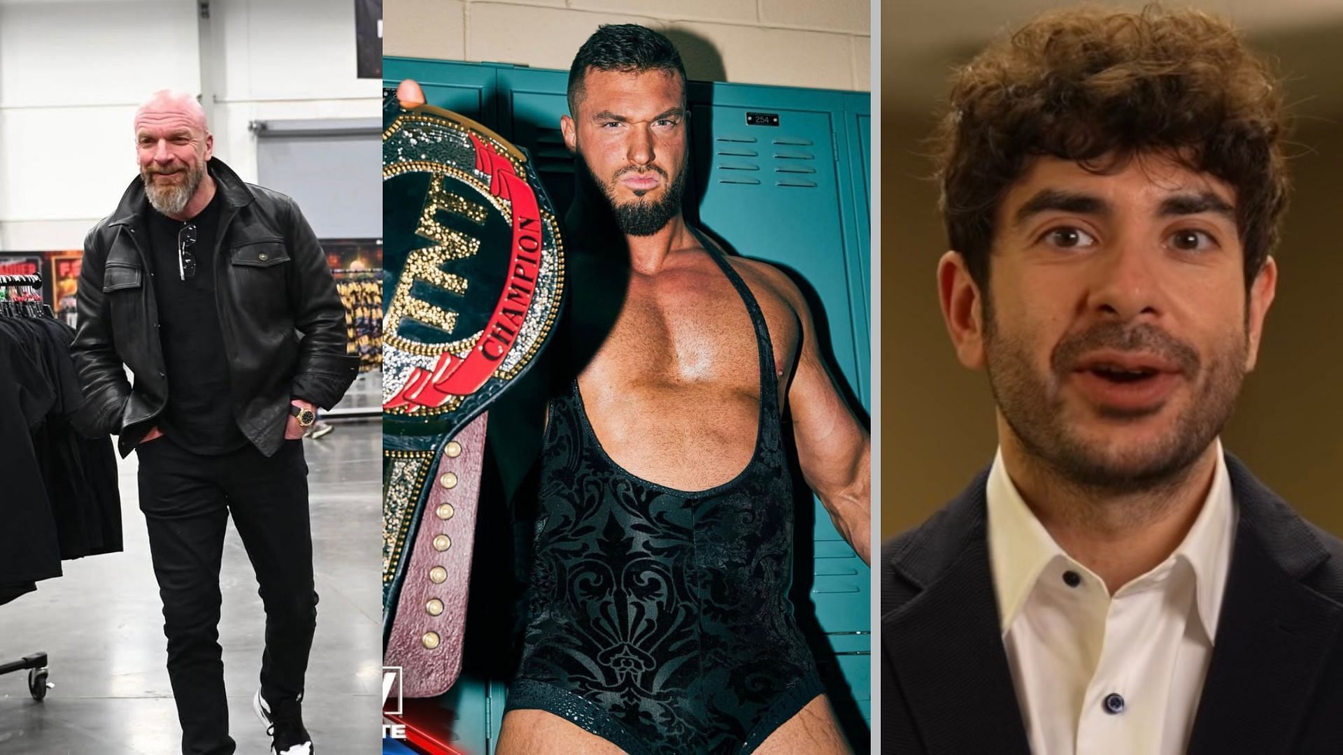 Image taken via official Instagram accounts of Tony Khan, Triple H &amp; Wardlow