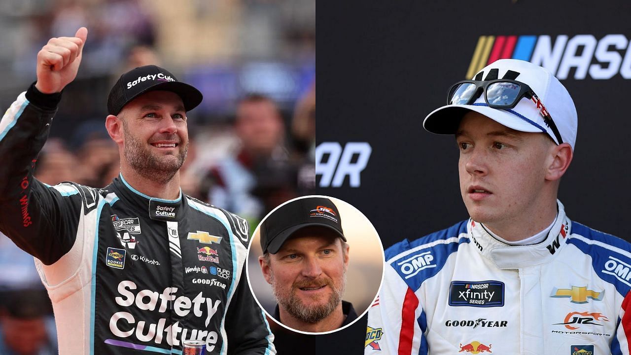 Shane Van Gisbergen(L), Dale Earnhardt Jr. (C) and Connor Zilisch(R)