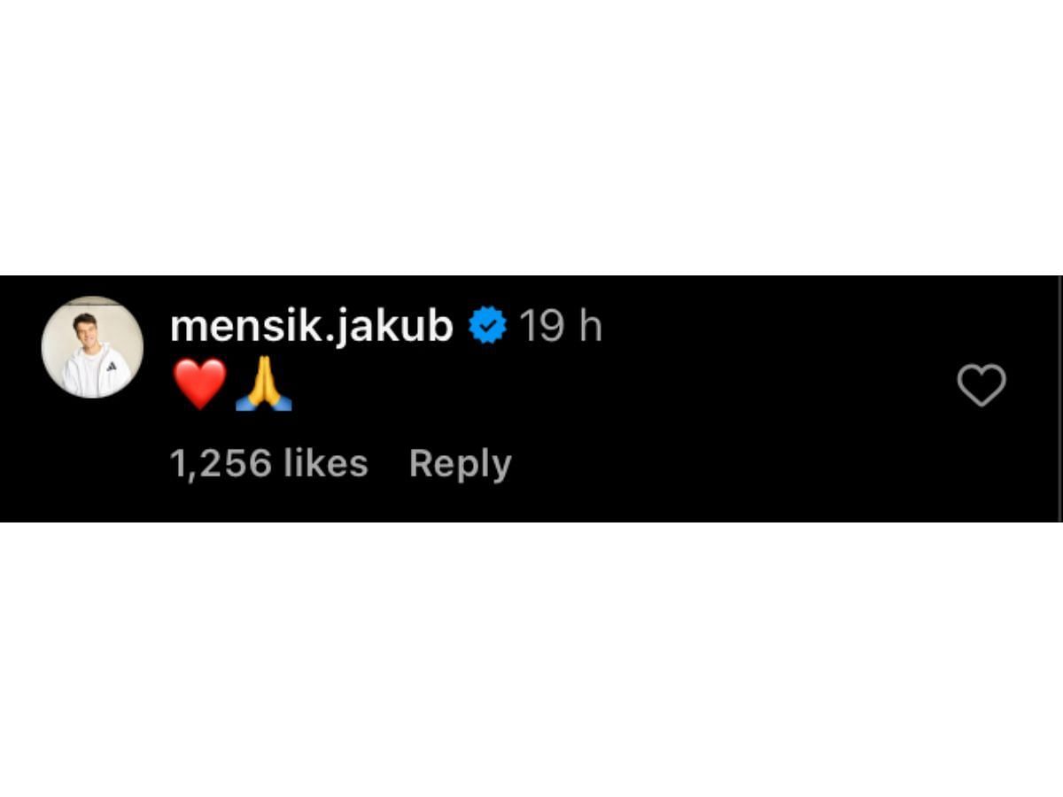 Jakub&rsquo;s comment on Instagram