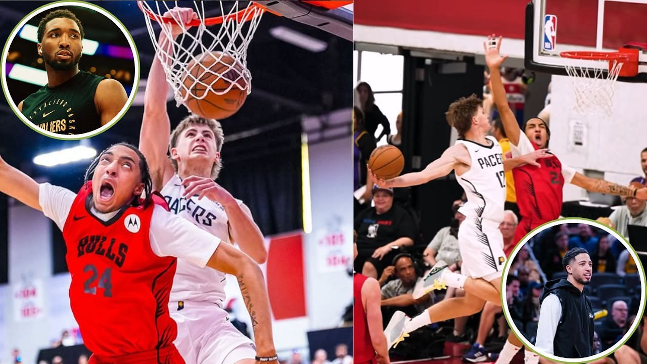 Tyrese Haliburton and Donovan Mitchell can&rsquo;t hold it together as Johnny Furphy&rsquo;s diabolical dunk takes Summer League spotlight. [photo: @nbasummerleague/IG, @spidamitchell/IG, @tyresehaliburton/IG]
