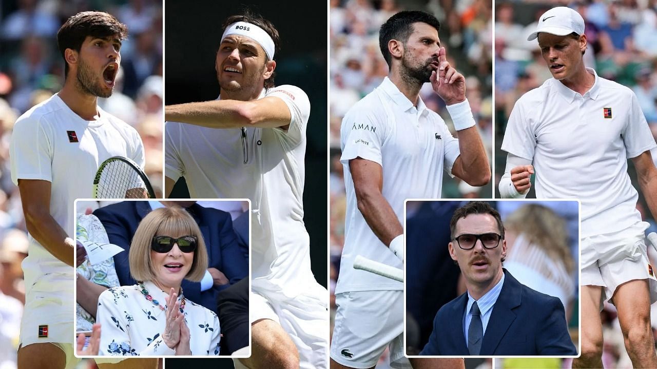 Wimbledon Day 12 Carlos Alcaraz Taylor Fritz Novak Djokovic Jannik Sinner 