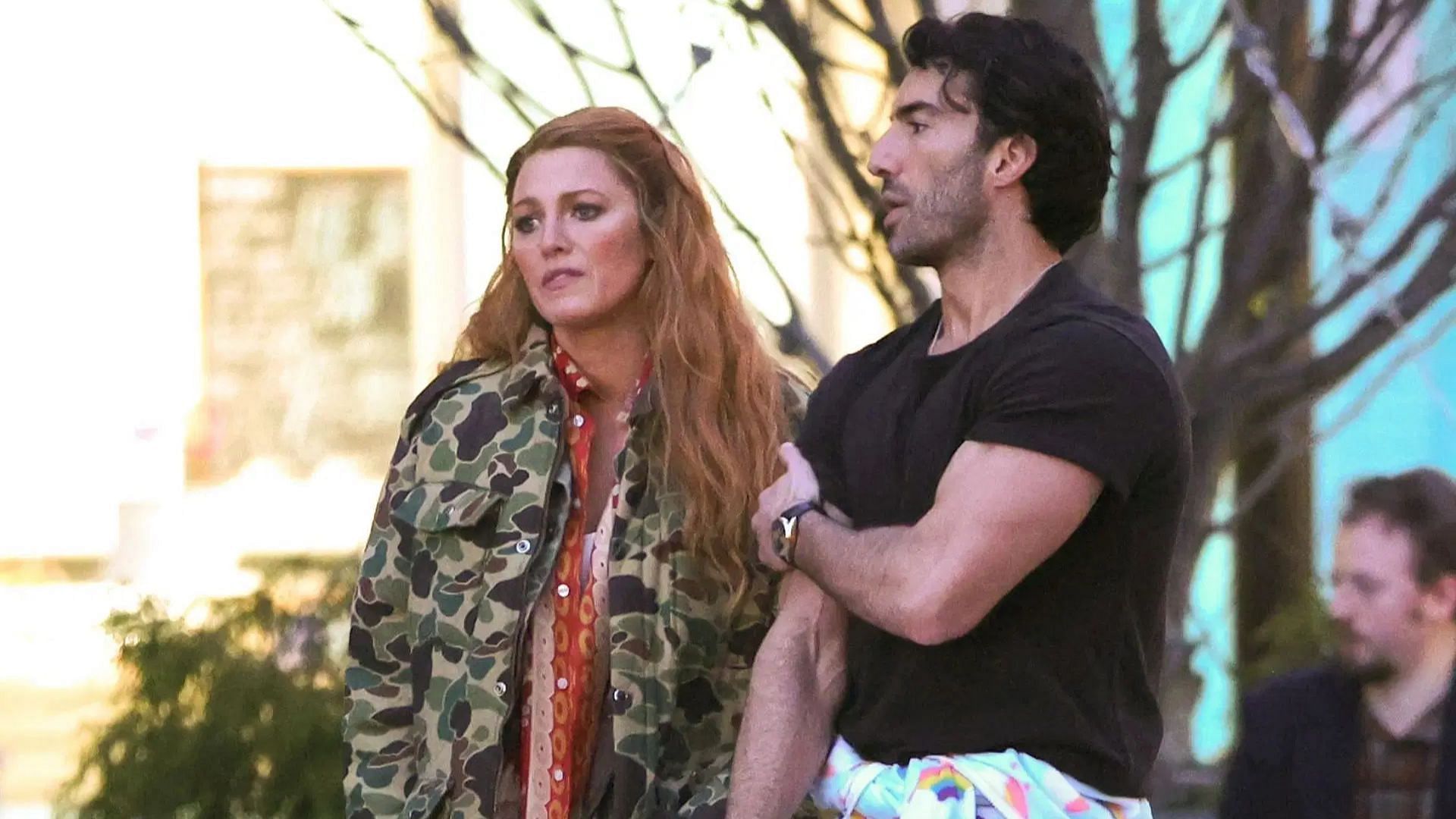 Blake Lively and Justin Baldoni on the set of &quot;It Ends with Us&quot; (Image via Getty)
