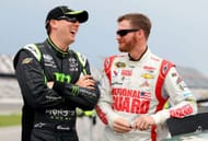 Kyle Busch (L) and Dale Earnhardt Jr., during the NASCAR Sprint Cup Series Coke Zero 400. Source: Getty