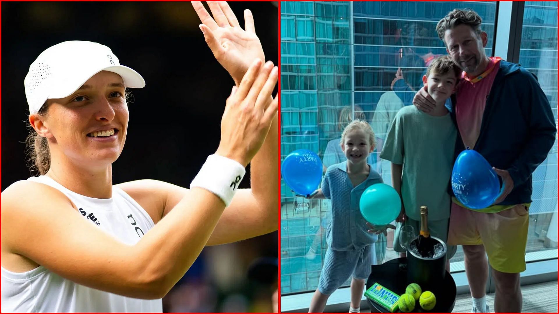 Iga Swiatek (L) Wim Fissette and his children (R) | Getty (L) Instagram @jasmienclijsner (R))