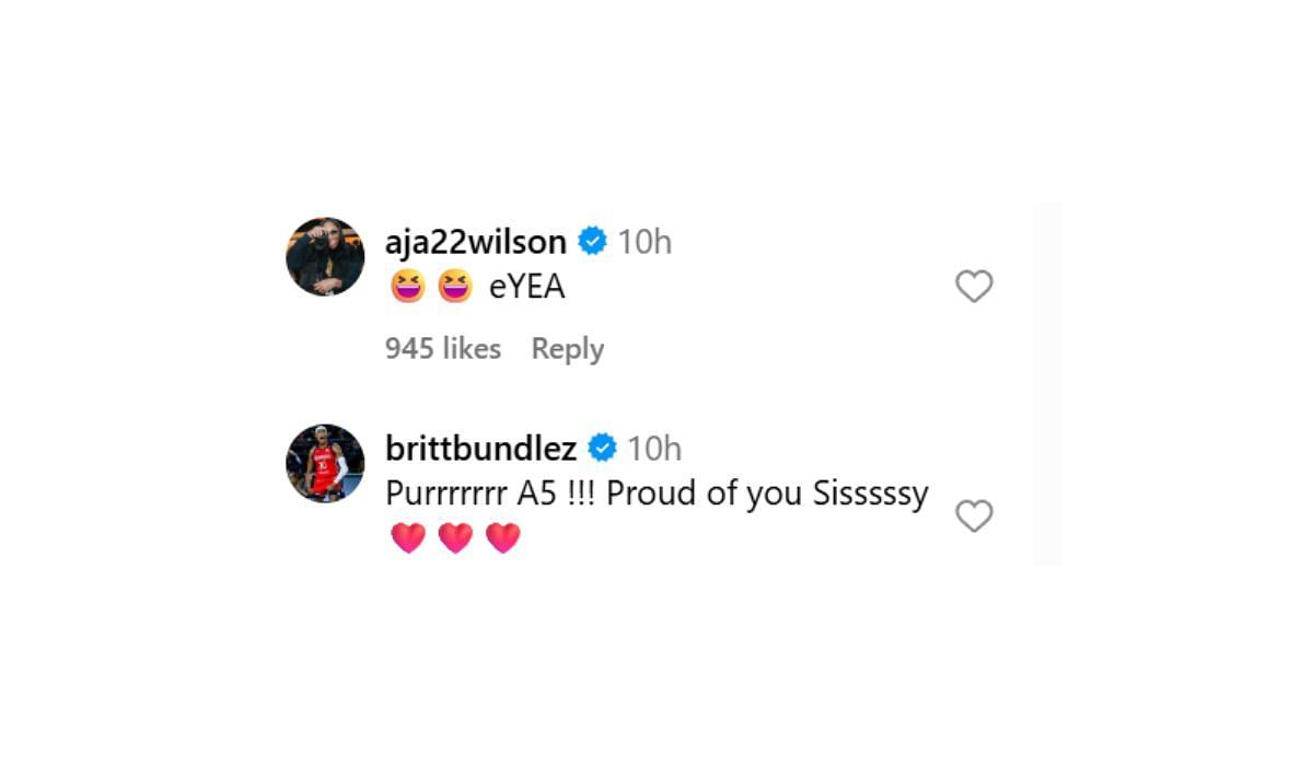 A&#039;ja Wilson and Brittney Sykes show love to Angel Reese (Source: Instagram/Angel Reese)