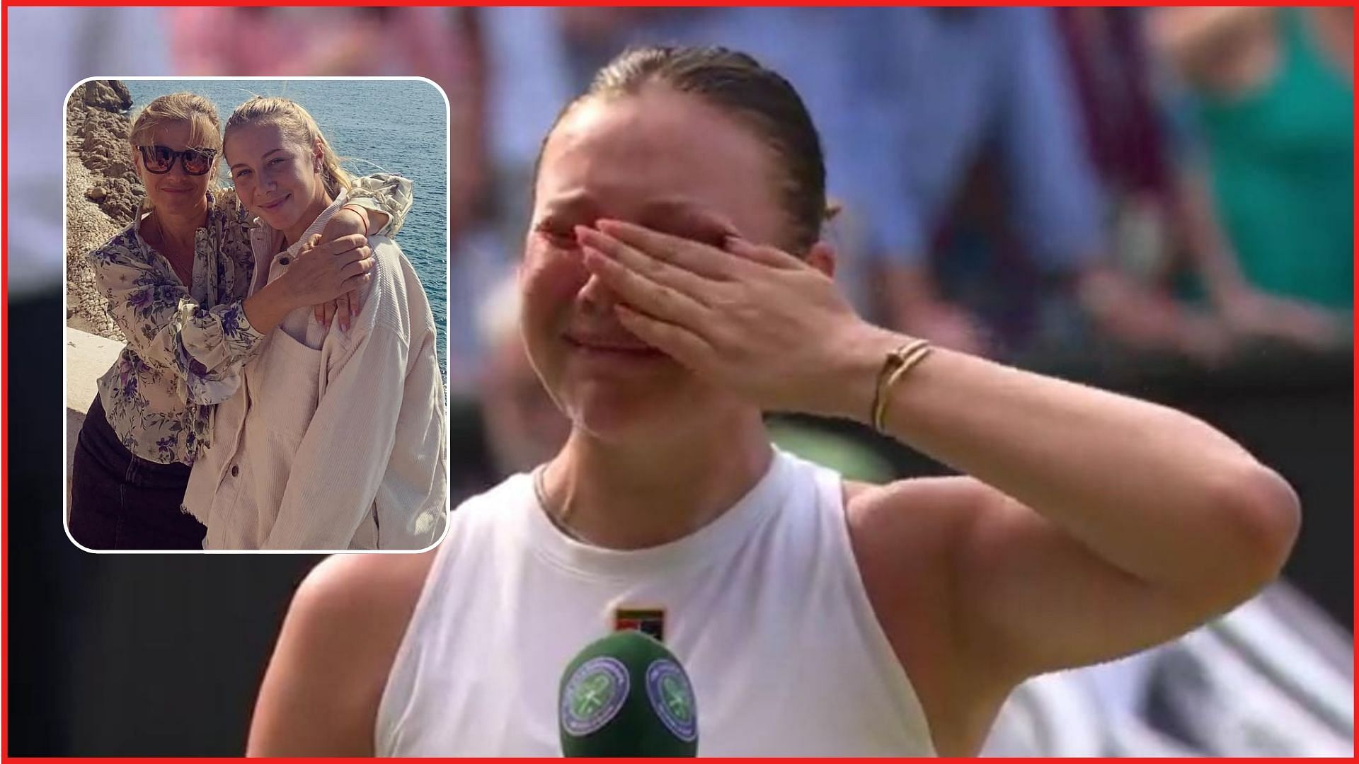 Amanda Anisimova crying mother Wimbledon loss