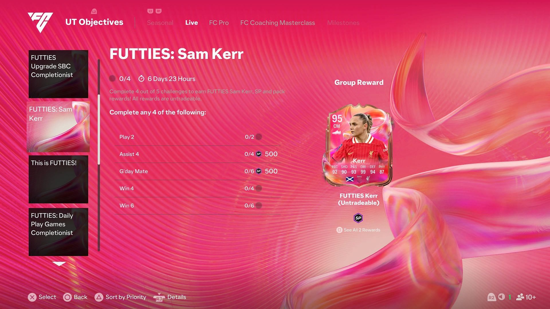 Sam Kerr Futties in EA FC 25 Ultimate Team. (Image via EA Sports || Sportskeeda Gaming)
