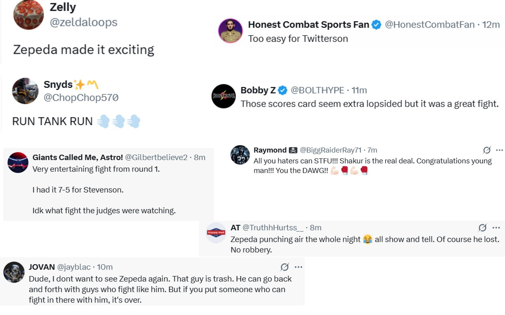 Fan reactions [Screenshots courtesy: @DAZNBoxing on X]