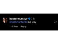Harper Murray’s comment on Instagram
