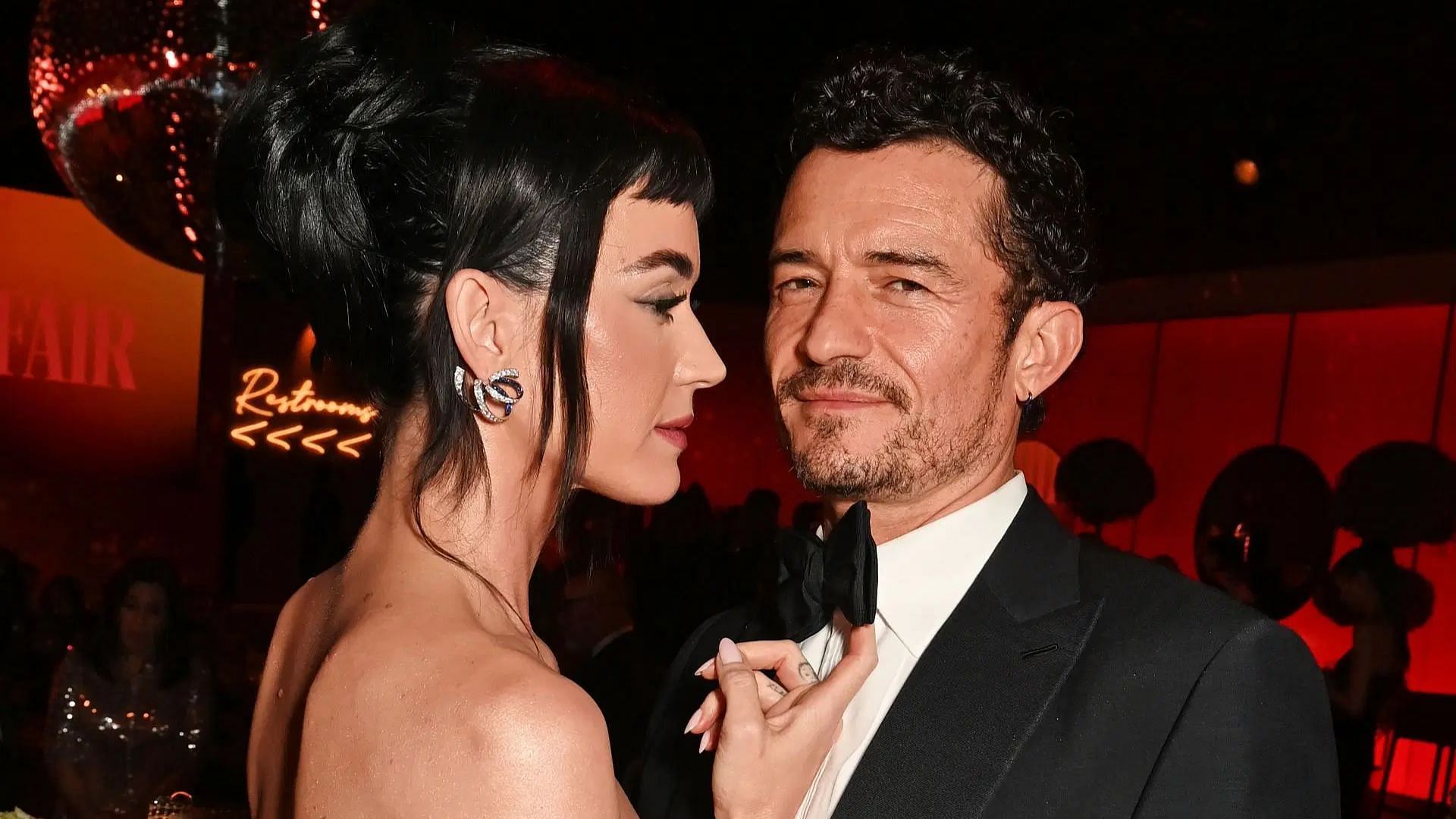 Katy Perry and Orlando Bloom attend the 2025 Vanity Fair Oscar Party Hosted By Radhika Jones (Image via Getty)