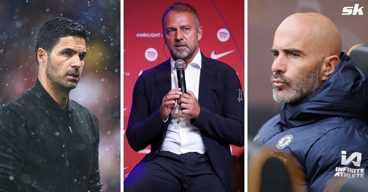 (L-R): Mikel Arteta, Hansi Flick, and Enzo Maresca