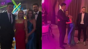 Jeff Petry's wife, Julie, tries to get Carey Price 'back on the dance floor' at Nick Suzuki’s wedding reception