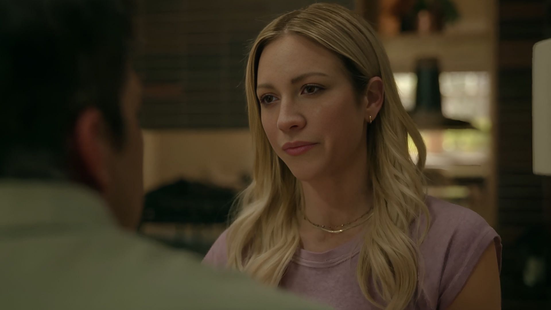 Sophie uncovers the painful truth about Abby&rsquo;s abortion in a tense conversation with Brad in The Hunting Wives season 1. (Image via LionsgateTV)