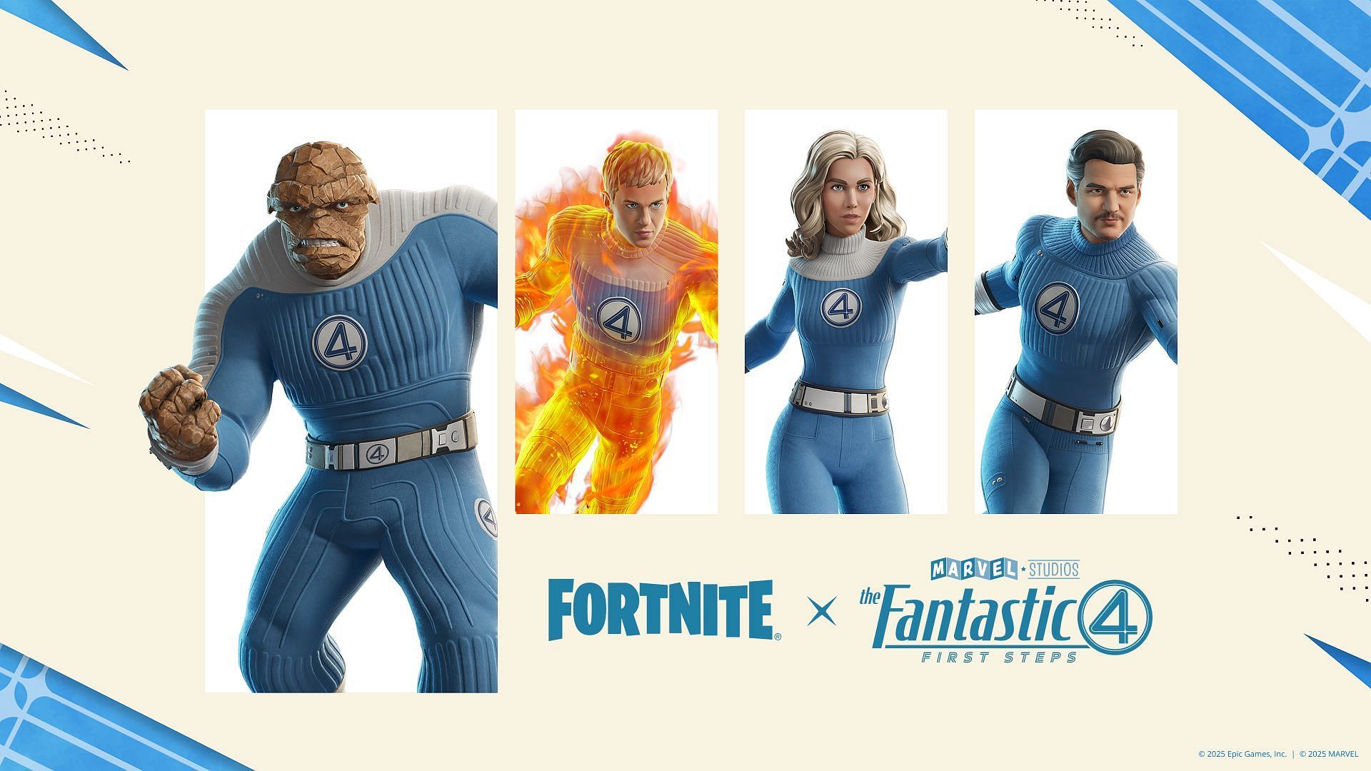 Here are the Fortnite Fantastic Four skins (Image via Epic Games)