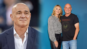 Andre Agassi makes sure fans know his wife Steffi Graf leaves him in the dust when it comes to Wimbledon titles