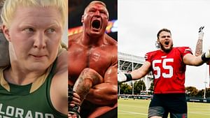 Brock Lesnar's daughter Mya cheers for boyfriend Drew Moss as he leads charge for 49ers hype machine