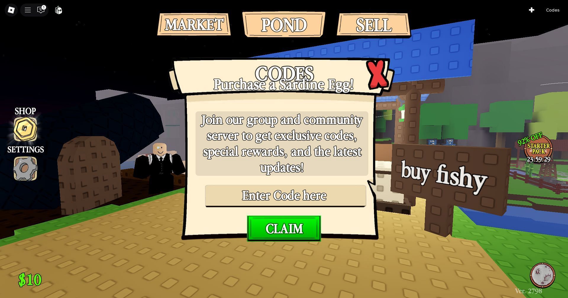 Redeem the code here (Image via Roblox)