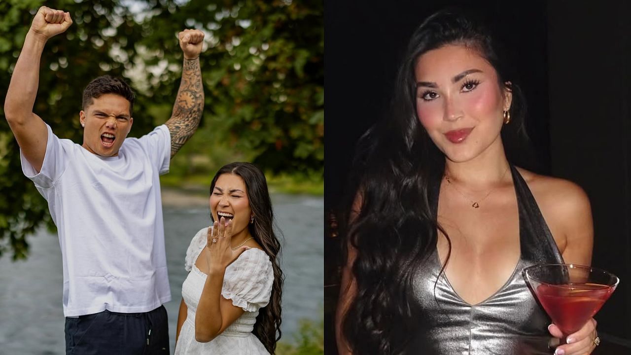 Dillon Gabriel&rsquo;s fianc&eacute;e is Zo Caswell poses in chic red swimwear during young couple