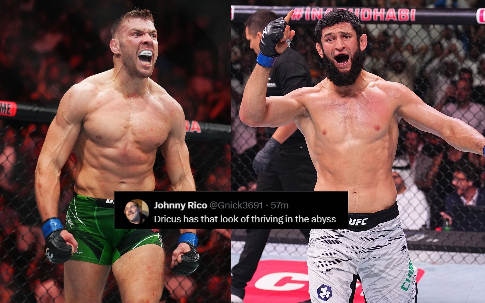 Dricus du Plessis (left) will take on Khamzat Chimaev (right) in the main event of UFC  319. [Images courtesy: Getty]