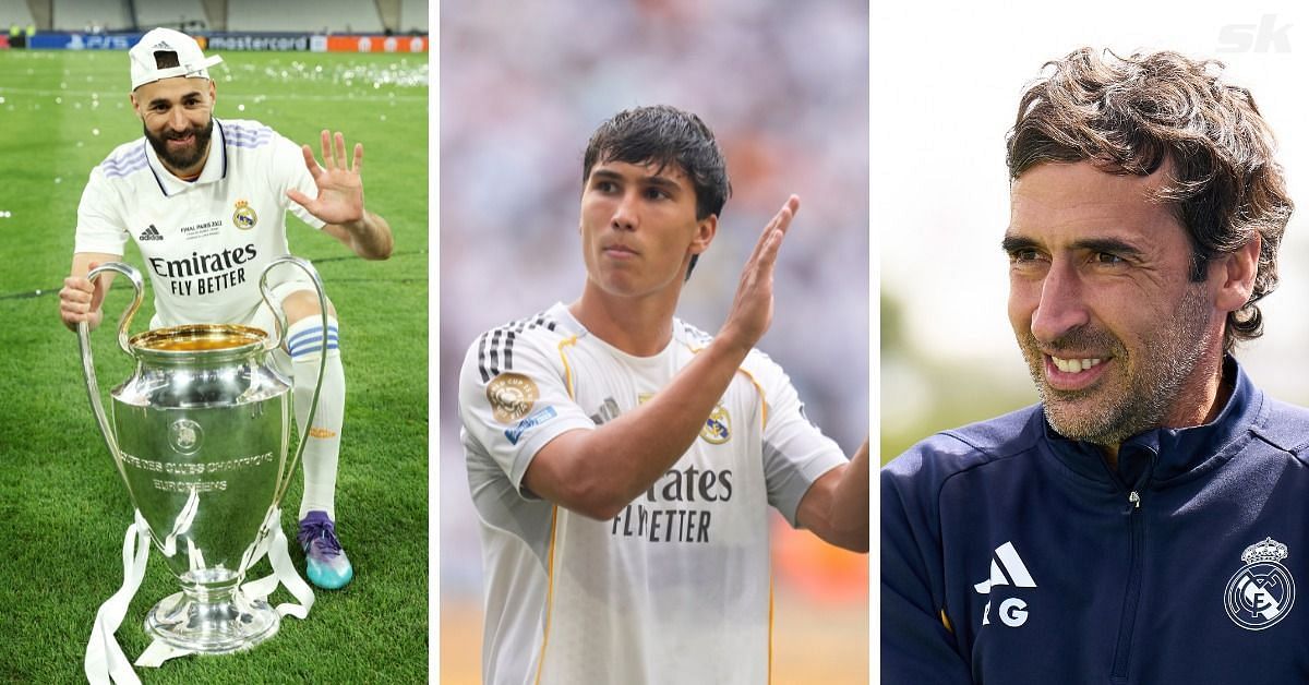 Real Madrid legends Karim Benzema and Raul react to Gonzalo Garcia celebrating winning goal that took Los Blancos to CWC quarter-finals