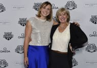 Katie Ledecky and her mother, Mary Gen Ledecky, at the 2023 Golden Goggle Awards - Source: Getty