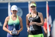 Simona Halep and Belinda Bencic at the Canadian Open 2015. (Photo: Getty)
