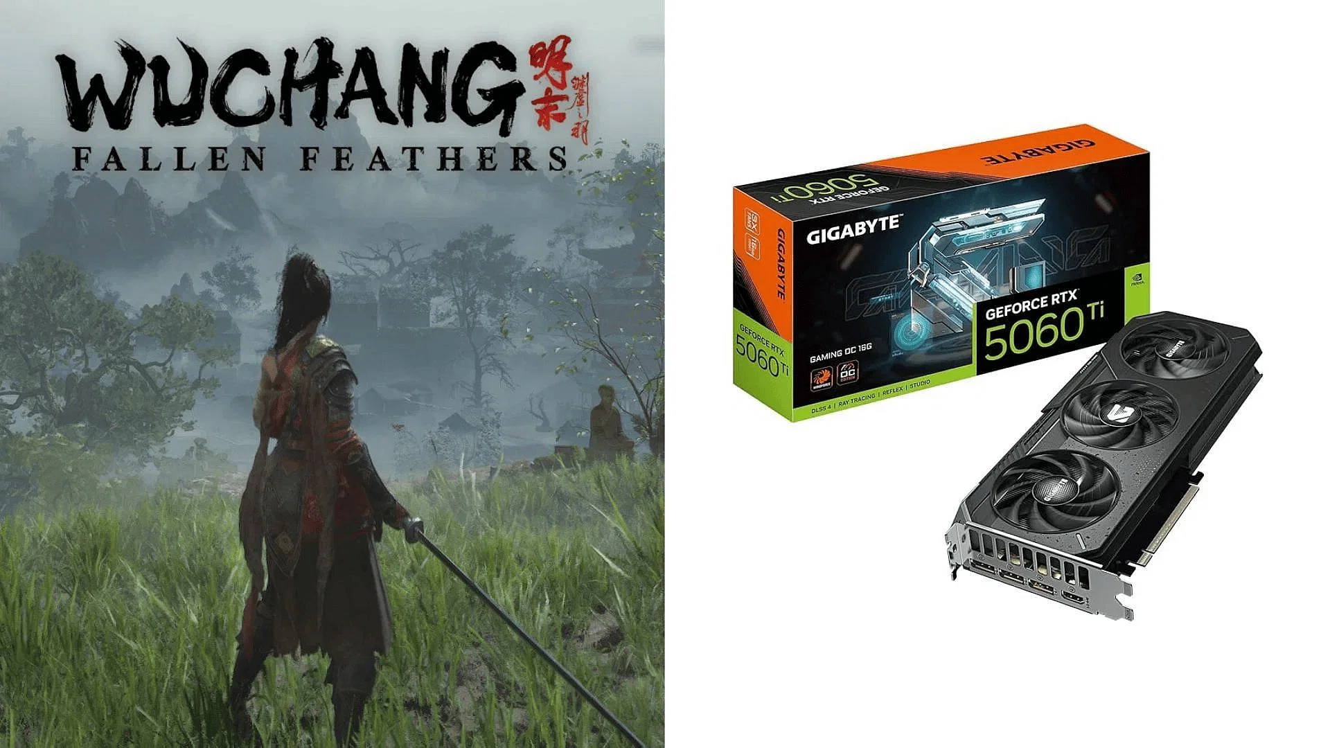The RTX 5060 and 5060 Ti are powerful GPUs for handling Wuchang: Fallen Feathers (Image via 505 Games and Gigabyte)